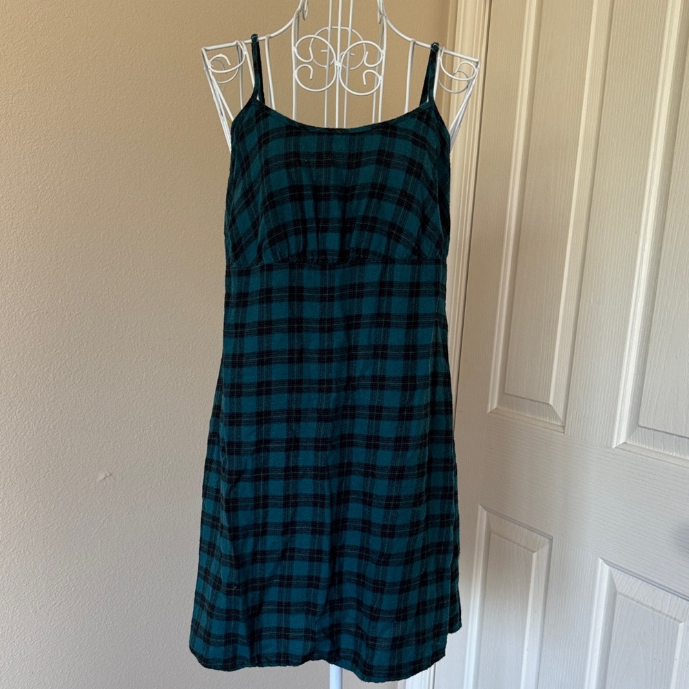 Teal and Black Plaid Dress